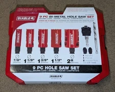 Freud DHS09SGP Diablo 9 Piece High Performance Hole Saw Set 7/8" - 2"
