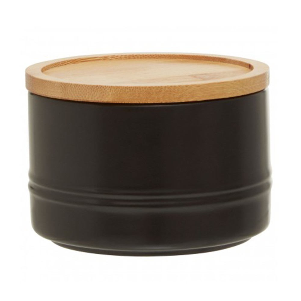 Fenwick 380ml Black Stoneware Kitchen Food Jar Coffee Sugar Tea Storage Canister