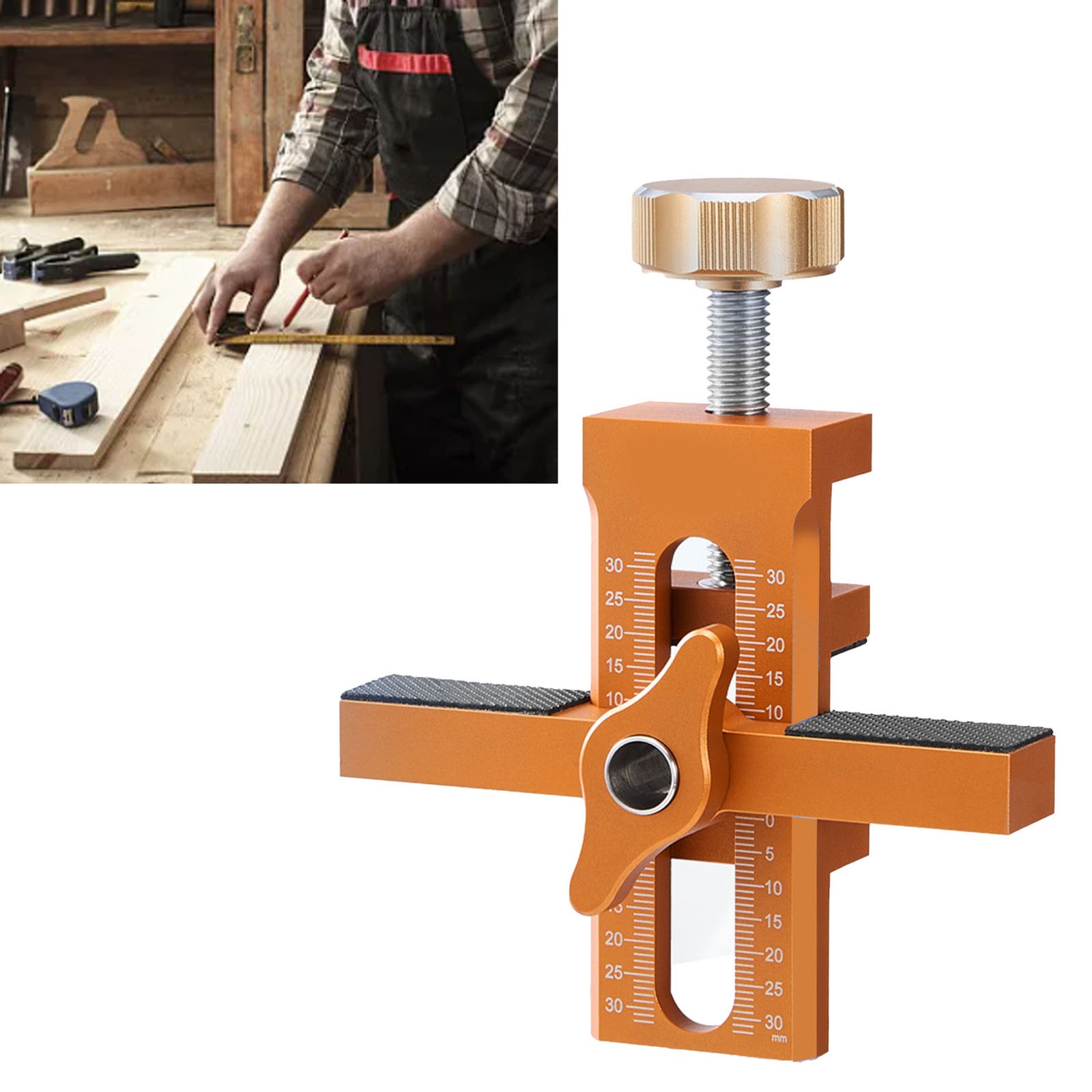 Cabinet Door Mounting Jig Installation Positioner Adjustable Aluminium Alloy Woo