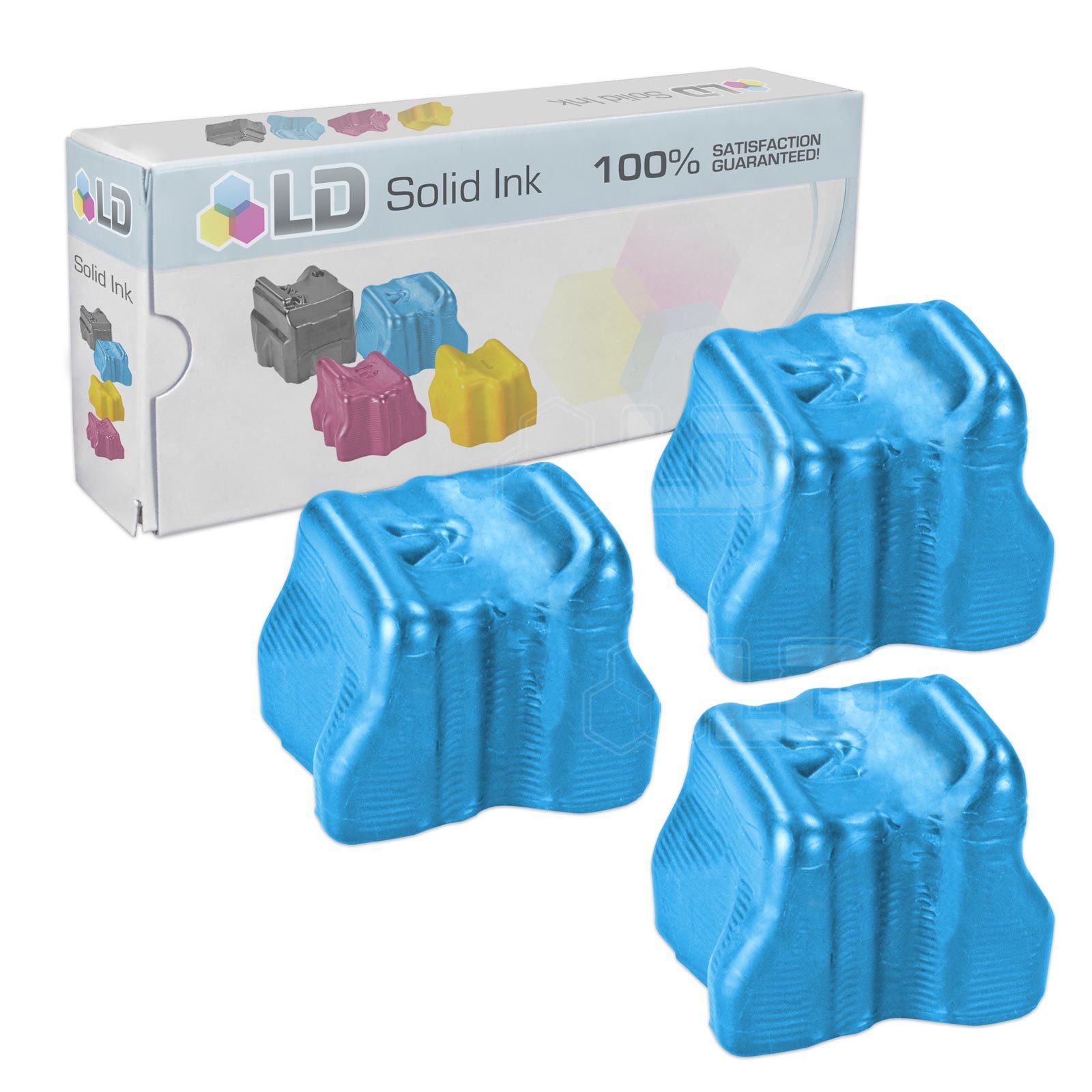 Ld © Xerox Phaser 8560 Compatible Cyan (3 Pack) 108R00723 Solid Ink Colorstix Cartridge (843964011954)