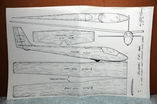 SLINGSBY T-51 DART GLIDER BALSA FREE FLIGHT MODEL AIRPLANE PLANS 27" WINGSPAN