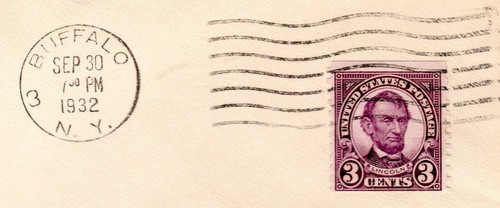 Sc# 600 Buffalo NY cc "Adam, Meldrum & Anderson Co" Sep 30 1932 violet - Picture 3 of 3