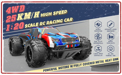 DEERC 8600E 4WD 1:20 Ferngesteuertes Auto 25KM/H Offroad RC Monster Truck 50mins - Bild 10 von 14