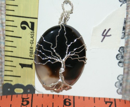 Árbol de la Vida Ágata Negra y Diseño de Alambre Colgante Joyería Artesanía Envío Rápido - Imagen 10 de 19