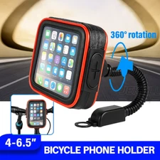Waterproof Motorcycle Bicycle Phone Mount Case 360° Rotation Touchscreen Bag
