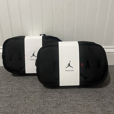Nike Air Jordan Black  Travel Dopp Kit Clutch Bag Toiletries Jumpman Zipper NEW