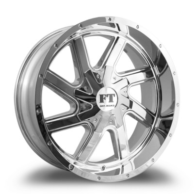 20x10 Full Throttle Off-Road FT2  Torque 5x139.7 / 5x150 Chrome Wheels -24mm