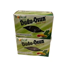 2 Pk 100% All Natural Dudu Osun Black Soap Anti Acne,Fungus,Blemish,Psoriasis.✔️