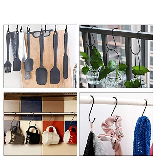 JOMIHONEY 30-Pack Heavy Duty S-Shaped Hooks – 2.5 Inch Stainless Steel Metal Hangers For Kitchen, Bathroom, Closet, Garage & Office Organization
