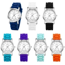 Fashion Men Women Teens Jelly Silicone Quartz Sport Wrist Watch for Boys Girls
