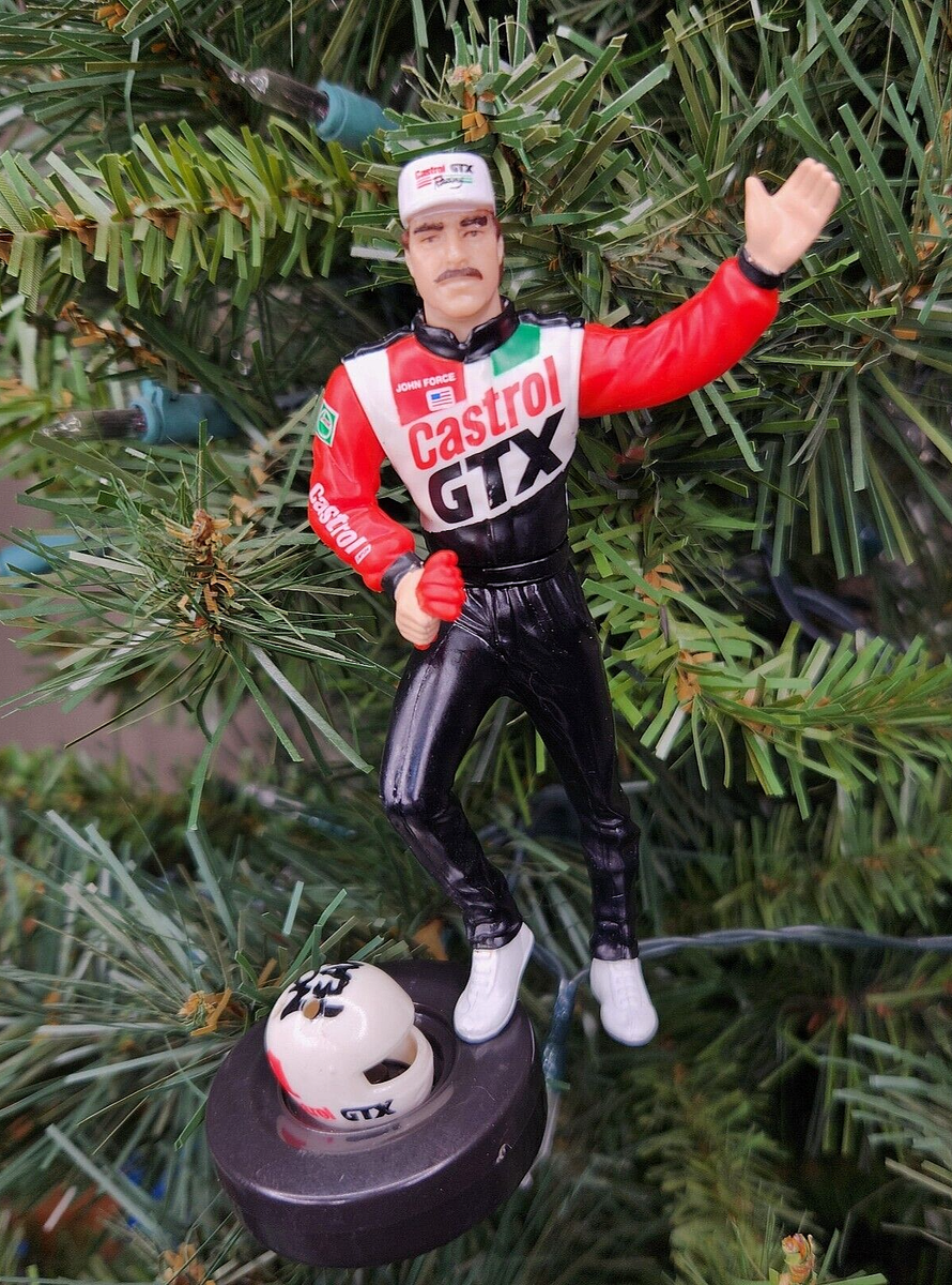John Force Castrol GTX Funny Car NHRA Racing Xmas Ornament vtg