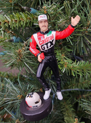 John Force Castrol GTX Funny Car NHRA Racing Xmas Ornament vtg Jumpsuit Helmet