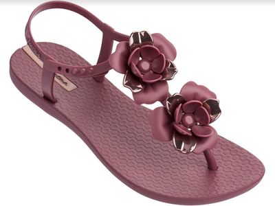 burgundy flip flops