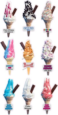 Eiswagen Aufkleber Whippy Cone Oreo Streusel Sherbet Decals (siehe Varianten)