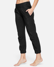 HURLEY WOMEN'S STRETCHY BLACK POCKETS ICON AQUAS JOGGER PANT Sz L