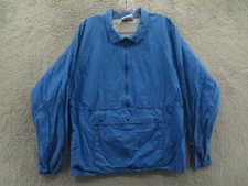 Russell 1/2 Zip Anorak Jacket Blue Hiking High Cotton USA Made Mens Size M