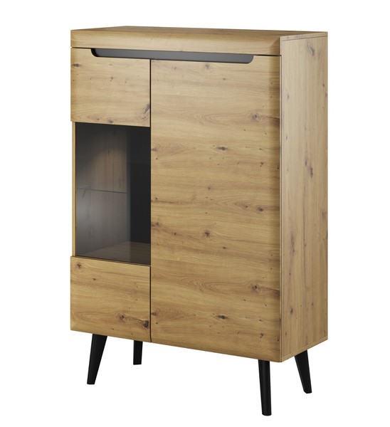 Vitrine Nordi NWT90 Wohnzimmerschrank 90X134X40 Cm Schrank Vitrinenschrank-image