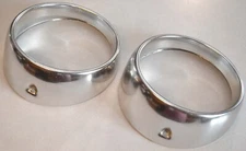 1960 Ford Galaxie Fairlane Right Inner/Outer Headlight Bezel Trim Set (x2), OEM