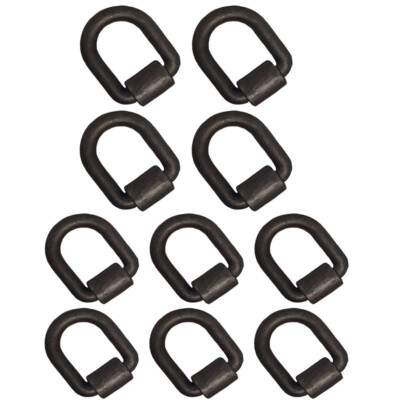 (10) Weld-On Forged 1'' D-Ring 47,000 Hook Chain Tie Down Truck Trailer Recovery