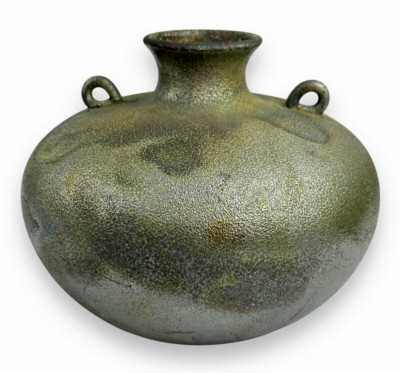 Stephan Roy Studio Vintage Vase Art Metallic Textured Decorative Raku Signed