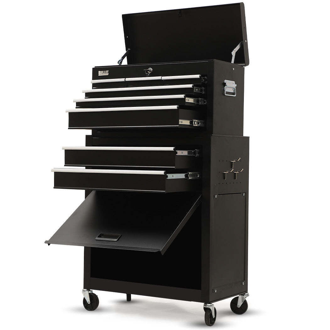 NNEMB 8-Drawer Tool Box Cabinet Organizer with Black Storage Chest for Garage and Workshop Tool Organisation