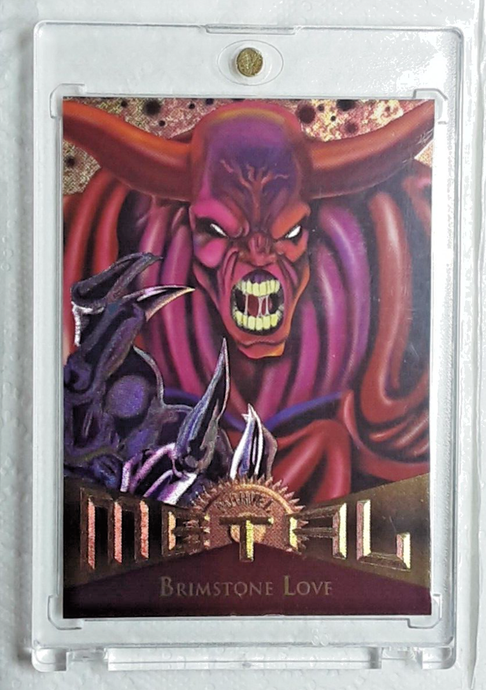 1995 FLEER MARVEL METAL CARD 44 BRIMSTONE LOVE
