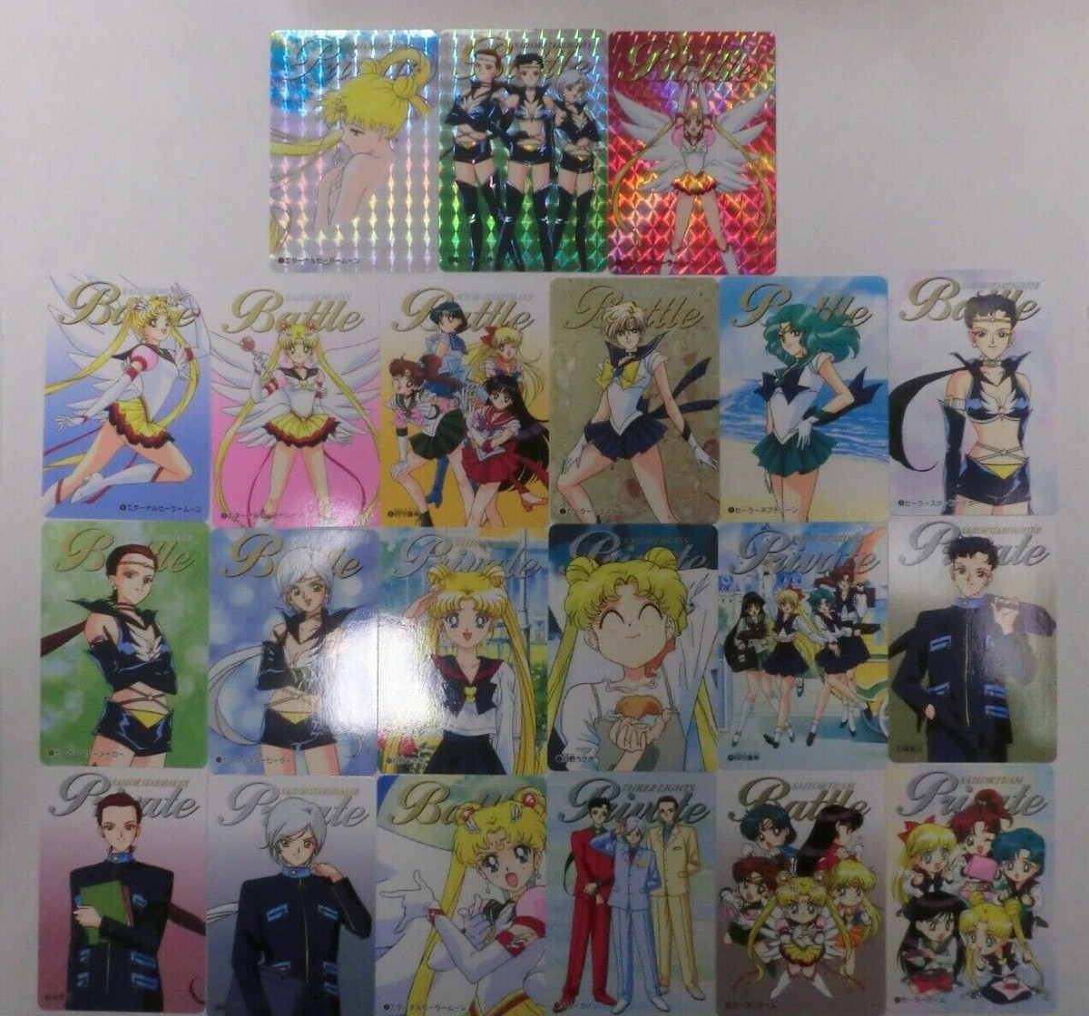 1996 SAILOR MOON TEAM PRIVATE BATTLE TRADING CARD SET BANDAI