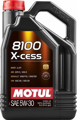 Motul 8100 Xcess 5W-30 4 Stroke 100% Synthetic Motor Oil 108946 5 Liter
