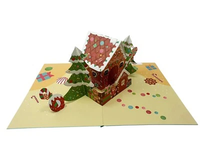 ASVP SHOP Christmas 3D Pop UP Card Gingerbread House Xmas 3D