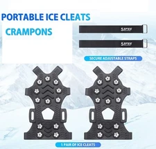 SFEE Crampons for Winter Boots Ice Cleats Stainless Steel Traction Grips   LARGE