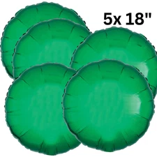 Balloons Green Foil 18"  Helium– 5 Count