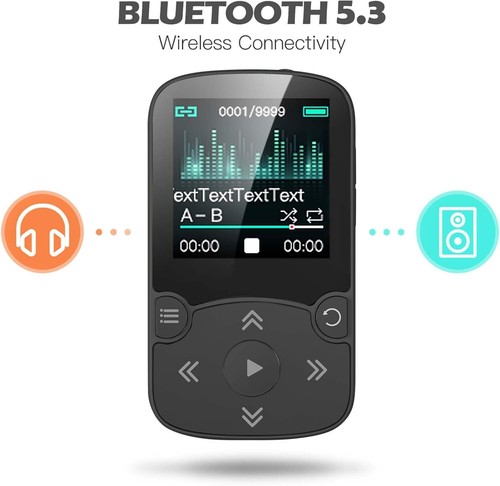 64GB MP3 Player with Clip Bluetooth 5.3 Lossless Sound FM Radio Voice Recorder - Picture 6 of 11