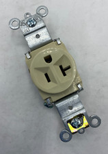 Leviton 5361-I Ivory Industrial Single Outlet Receptacle Straight Blade 5-20 20A