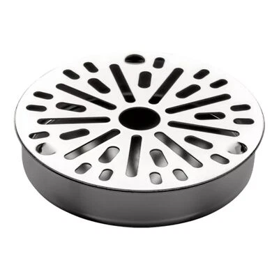 BieTal® Theken Tropfschale Tropfblech Tropfkasten Edelstahl rund 12x2,6cm 2-tlg