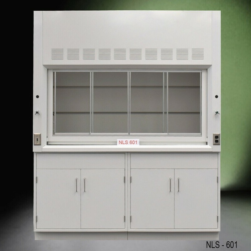 6' Laboratory Fume Hood w/ General Storage Cabinets / Dual Sash / E1-006