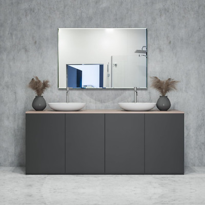 Frameless Beveled Edge Wall Mirror 40'' X 30'' for Bathroom and Entryway