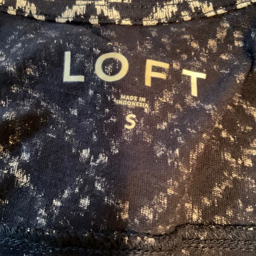 Top smanicato LOFT donna taglia S blu navy bianco dettagli pizzo pullover cotone - Foto 9 di 12