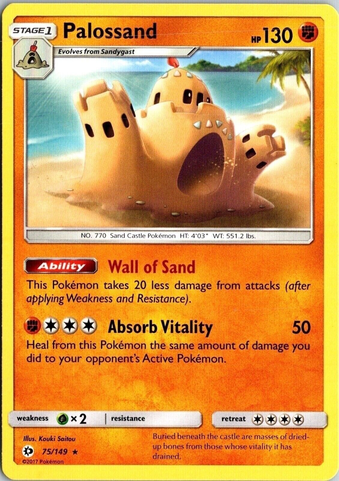 Palossand Sun & Moon 75/149 Rare 2017 Pokemon Card TCG CCG