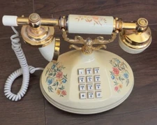 The Empress" Rotary Telephone – Floral Design – Collectible Piece