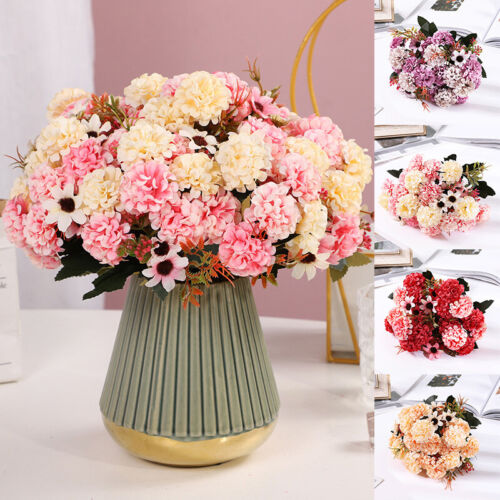 Fake Flowers Wedding Home Party Decor Bouquet 15 Heads Small Bunch Beautiful - Picture 1 of 32