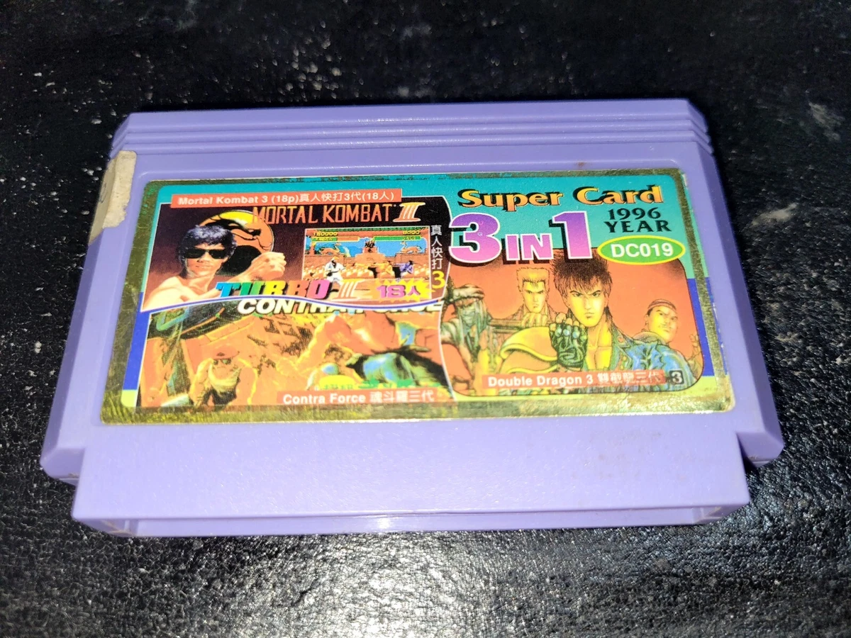 3 In 1 Contra Force Mortal Famiclone Famicom Vintage Dendy Pegasus.