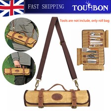 TOURBON Roll up Mat Kitchen Chef Knife Kits Stroage Shoulder Case Zip Pouch Gift
