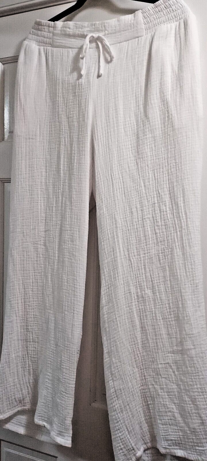 JM Collection Women's Gauze Drawstring Pants Bright White Plus 1X Pockets 59.50 eBay