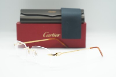 NEW CARTIER CT0050O 001 GOLD TRANSPARENT AUTHENTIC