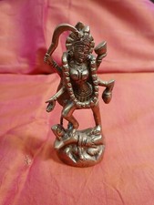 Statua Kali Dea ottone fatta a mano India Shiva Durga Divinità Tempio Asia O