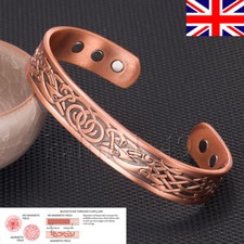 Image of MENS COPPER MAGNETIC BRACELET bangle 6 MAGNETS carpal tunnel arthritis celtic UK