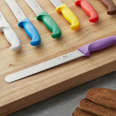 Choice 10'' Serrated Edge Slicing / Bread Knife (select color below)