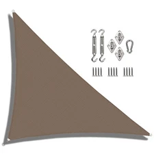 Outdoor Right Triangle Sun Shade Sail Canopy Shelter Cover for Garden Yard Brown