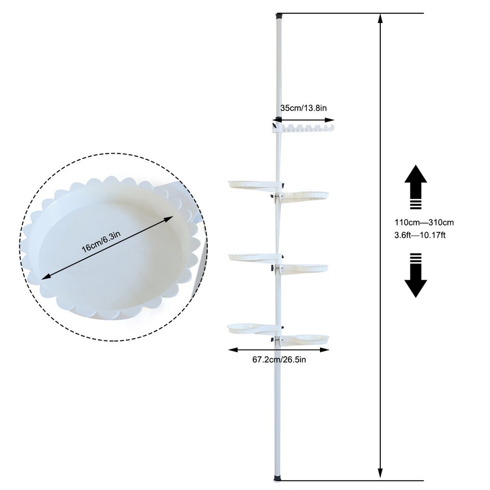 7-Tier Indoor Tension Rod Plant Holder Pole Flower Pot Display Stand ...