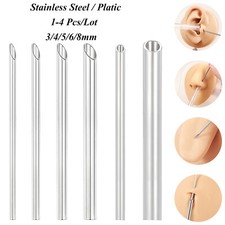1-4Pcs Plastic/Stainless Steel Piercing Receiver Tube for Body Piercing Jewelry